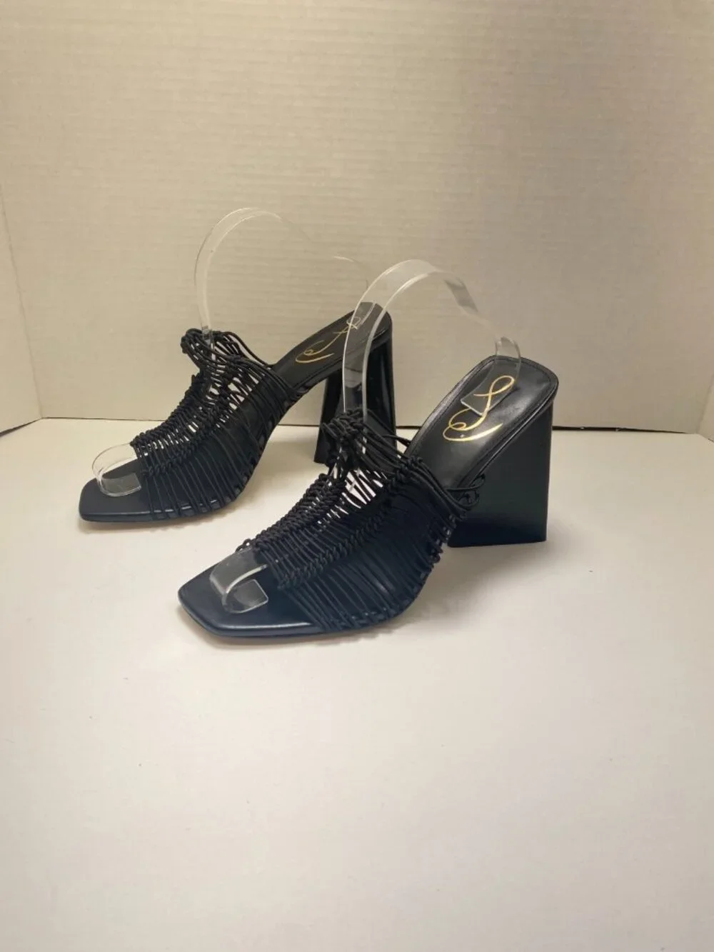 SAM EDELMAN Women's Laurette Block-Heel Black Sandals sz 9